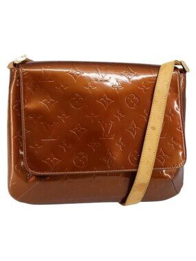 Authentic LOUIS VUITTON Monogram Vernis Thompson Street Bag Bronze M91124 LV